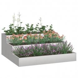 Jardinière jardin 3 niveaux 90x90x35 cm acier inoxydable