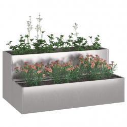 Pot de jardin à deux niveaux 100x60x45 cm Acier inoxydable