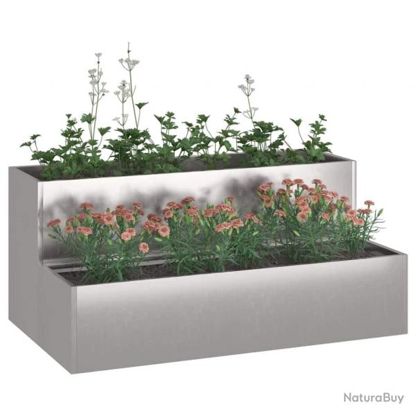 Pot de jardin  deux niveaux 100x60x45 cm Acier inoxydable