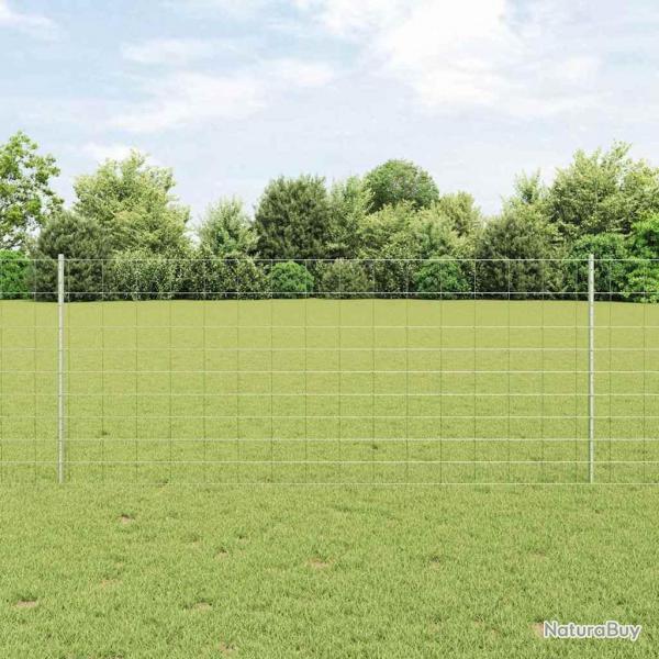 Poteaux de clture 22 pcs U-Channel 100 cm Acier galvanis