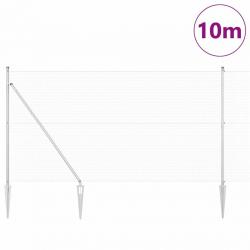 Set de poteaux de clôture 2 pièces Acier galvanisé 10 x 1,5 m