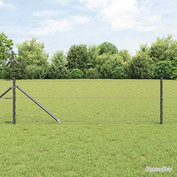 Clture hexagonale grise 0,6x25 m en acier