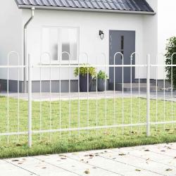 Clôture de jardin en acier avec sommet en arche blanche, 3,4x0,8 m