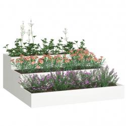 Jardinière de jardin 3 niveaux 90x90x35 cm Acier blanc