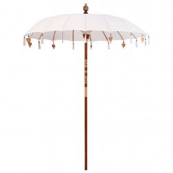 Parasol Crème x 250 cm Coton et bois massif