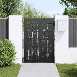 Porte de Jardin Noir 105 x 125 cm Acier peint par poudre