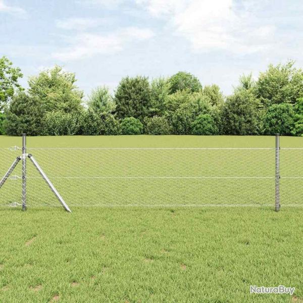 Clture Hexagonale 0,5x50 m Acier Galvanis