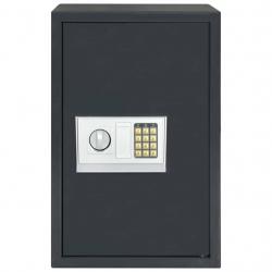 Coffre-fort numérique électronique avec étagère Gris foncé 40x35x60 cm Acier