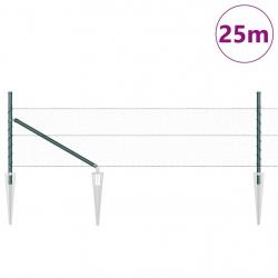 Kit de clôture Set de 2 Vert forêt Métal, plastique 25 x 0,5 m
