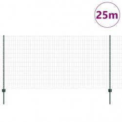 Clôture Euro avec 11 poteaux U Verte 1,2x25 m Acier