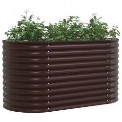 Jardinière en bois brun 160x80x81 cm en acier galva