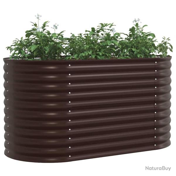 Jardinire en bois brun 160x80x81 cm en acier galva
