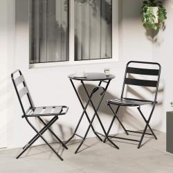 Ensemble Bistro pliant 3 pièces acier anthracite