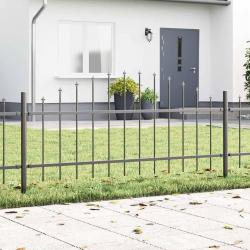 Clôture de jardin en acier avec sommet en arc, 5,1x0,75 m