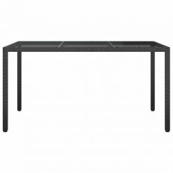 Table de repas de jardin noire 150x90x75 cm Poly Rattan