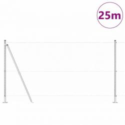 Ensemble de Clôture Ensemble de 2 Acier galvanisé 25 x 1,2 m