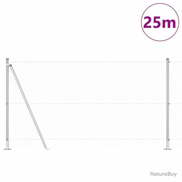 Ensemble de Clture Ensemble de 2 Acier galvanis 25 x 1,2 m