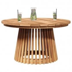 Table de Café de Jardin Ø70x40 cm en Bois Massif Teck