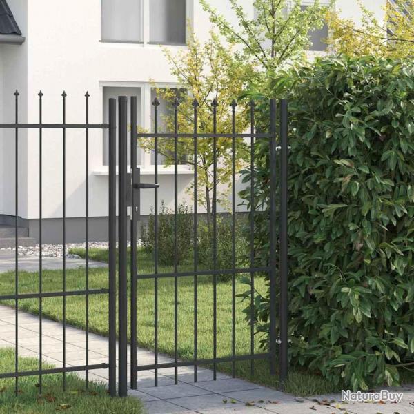 Porte de Clture Gris 100 x 150 cm Acier revtu de poudre