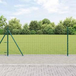 Clôture Euro avec 13 poteaux à embase de 1 x 25 m en acier galvanisé