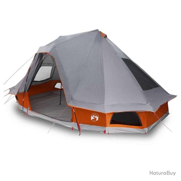 Tente Tipi Grise et Orange Impermable pour 6 Personnes.