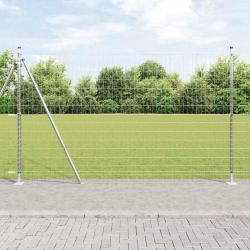 Clôture Euro avec 7 poteaux, 1,5 x 10 m en acier galvanisé