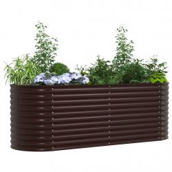 Bac de jardin surélevé marron 240x80x81 cm en acier galvanisé
