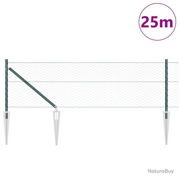 Clture Hexagonale Verte 0,6x25 m Acier