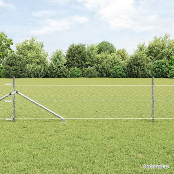 Clture hexagonale 0,8x25 m Acier galvanis