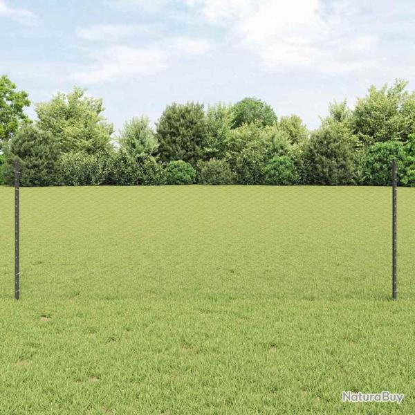 Poteaux de clture 11 pcs U-Channel gris 80 cm en acier