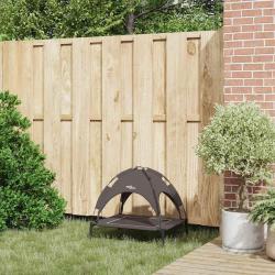 Lit pour chien surélevé avec toit amovible Marron S Acier