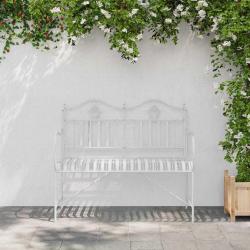 Banc Blanc Métal 103,5 x 59 x 89 cm Durable Banc d'extérieur