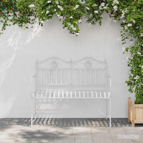 Banc Blanc Mtal 103,5 x 59 x 89 cm Durable Banc d'extrieur