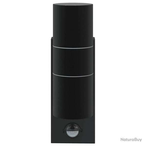 Lampe Murale Extrieure Dtecteur Noir Acier Inoxydable IP44