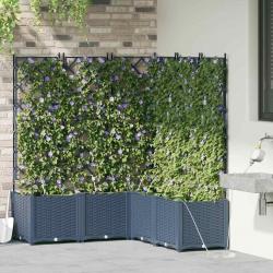 Jardinières de jardin 1 pc Gris 120 x 120 x 142 cm Plastique