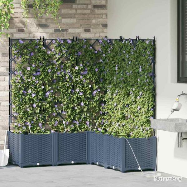 Jardinires de jardin 1 pc Gris 120 x 120 x 142 cm Plastique
