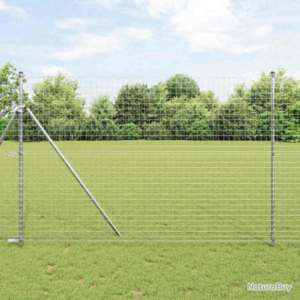 Clture Euro , 7 poteaux, 1,5 x 10 m, en acier galvanis