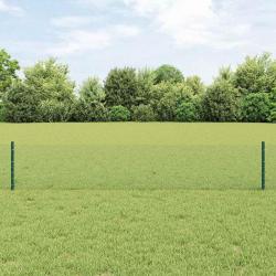 Poteaux de clôture 11 pcs U-Channel Vert 40 cm Acier