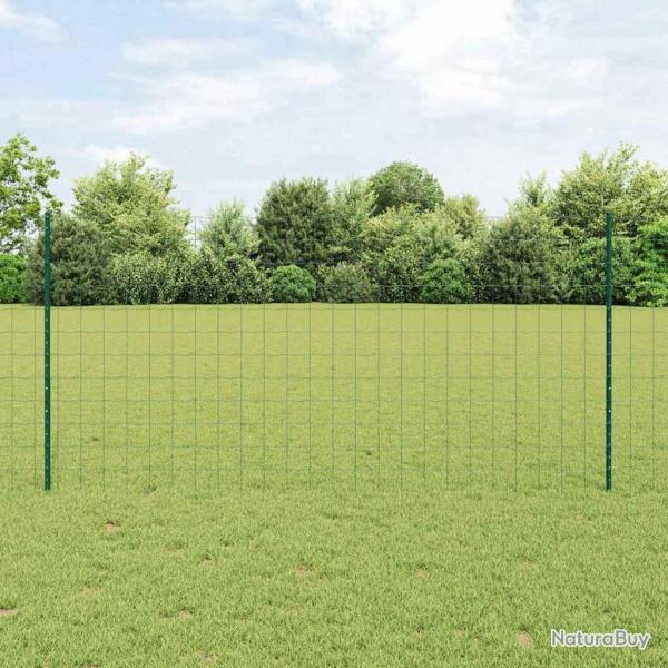 Kit de clture de jardin Lot de 2 Vert Mtal en PVC
