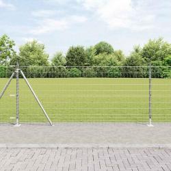Clôture Euro avec 7 poteaux à patte, 0,8 x 10 m, en acier galvanisé