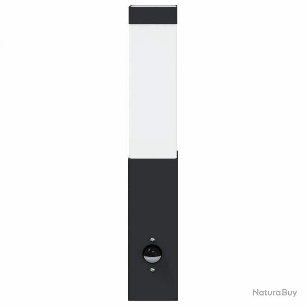 Lumire Murale Extrieure Dtecteur Noir Acier Inoxydable IP44