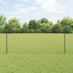 Clôture hexagonale avec 22 poteaux en U Grise 1x25 m Acier