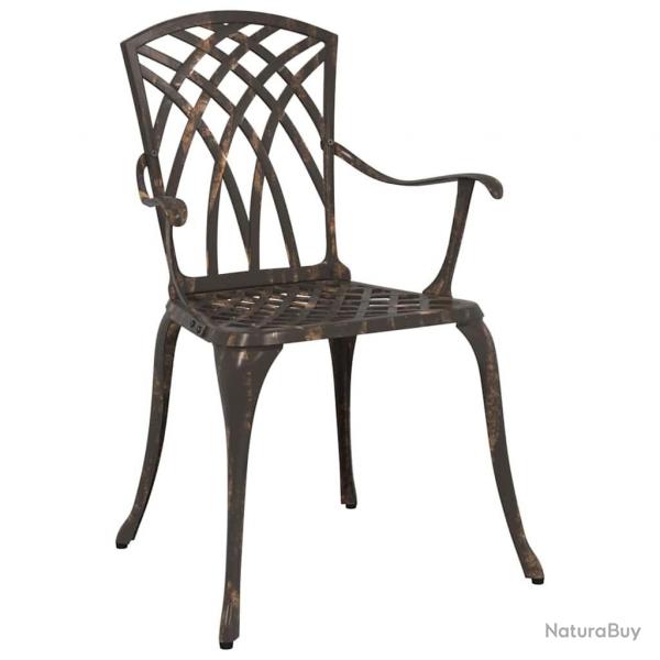 Chaises de jardin 2 pcs en alu bronze