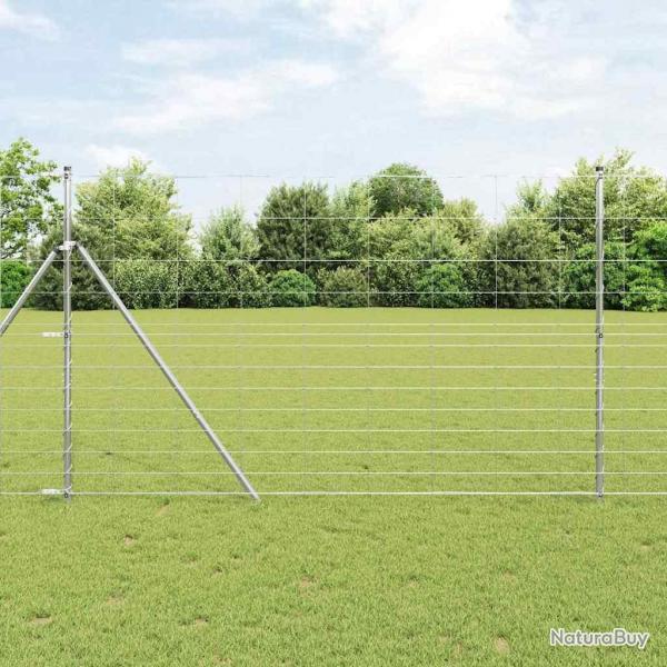 Clture de champ 1,5x25 m en acier galvanis