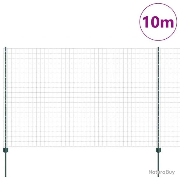 Set de Clture de Jardin 2 Pcs Vert Mtal 10 x 1,5 m Durable