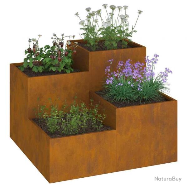 Jardin Pot de 100x100x60 cm en Acier Weathering