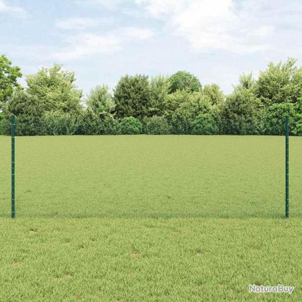 Poteaux de clture 11 pcs U-Channel vert 80 cm en acier
