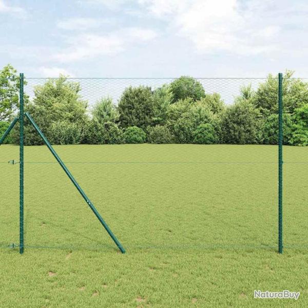 Clture Hxagonale Verte 1,6x25 m Acier vidaXL