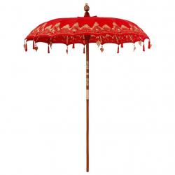 Parasol Autre Rouge x 250 cm Coton et bois massif