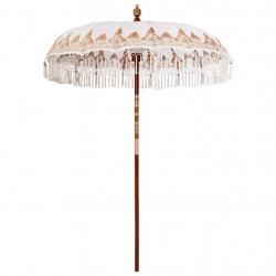 Parasol Crème x 250 cm Coton et bois massif